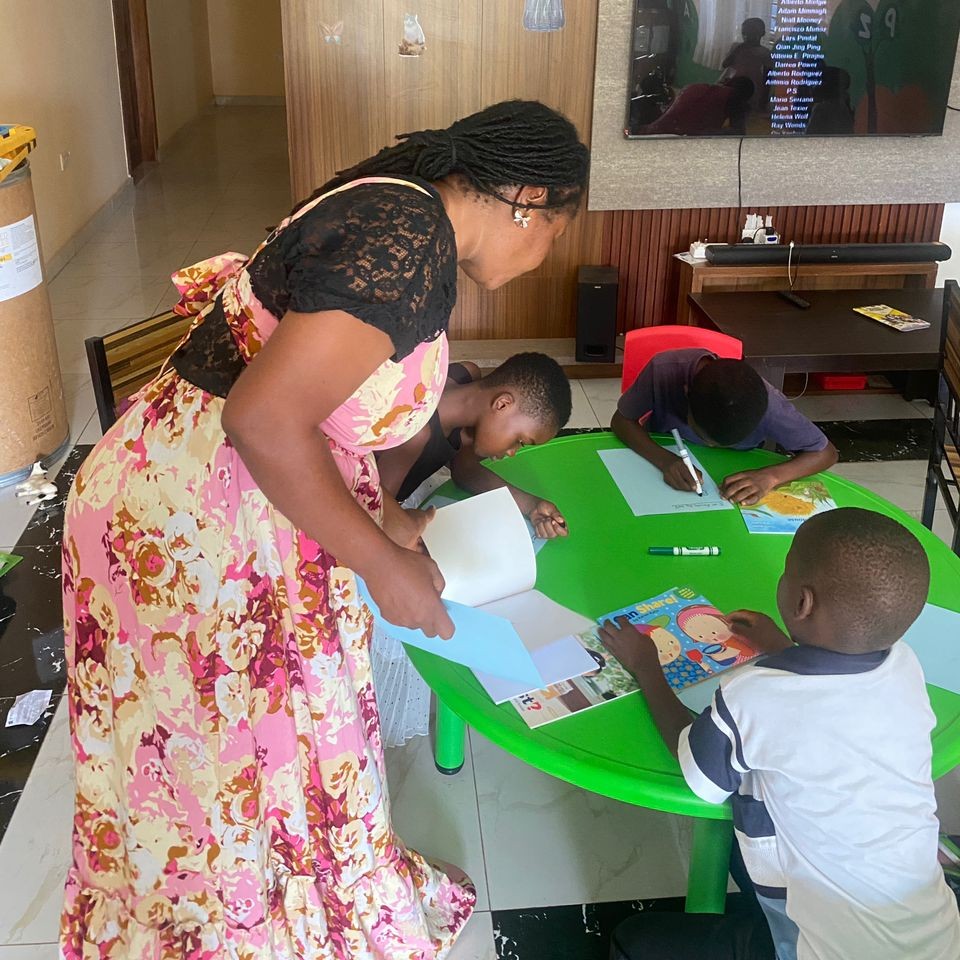 Bright classroom with learning materials