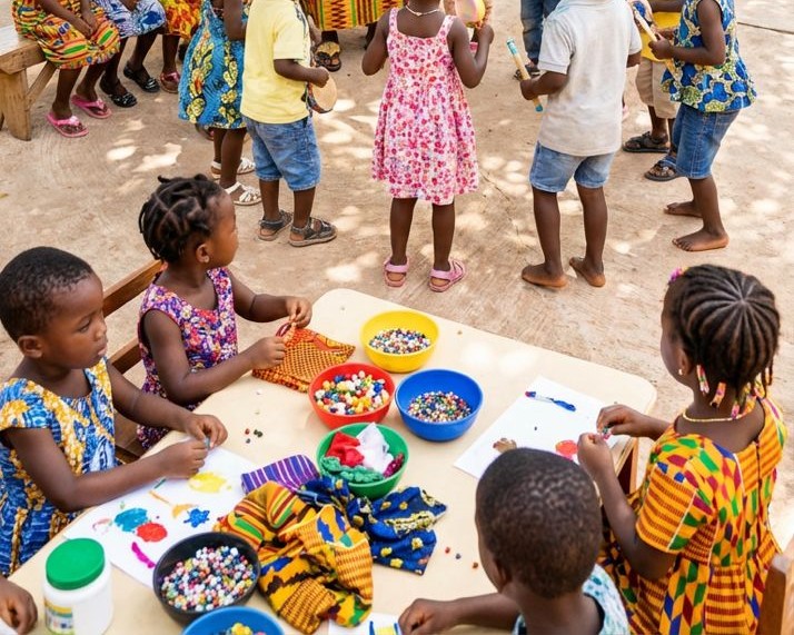 Children engaged in creative activities